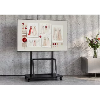 Celexon Economy 55110MP Mobilný TV stojan pre ploché obrazovky, lakovaná oceľ, matná čierna, veľkosť obrazovky 139,7-279,4 cm (55-110