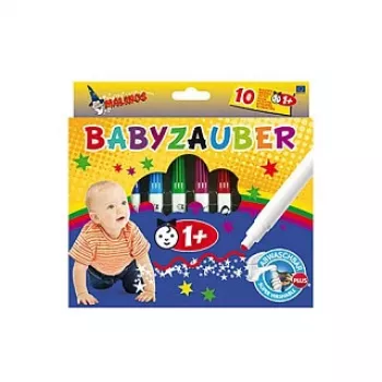 Malinos 300011 Babyzauber sada modelovacej hmoty - 10 viacfarebných tyčiniek, 5 mm, nestvrdnúca, certifikát CE