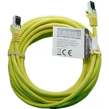 IT-BUDGET Full Copper Premium patch kábel - Flex AWG 26 - Cat.8.1 - 2000 MHz - bez halogénov - PoE+ - 40 Gbit - žltý - 5 m