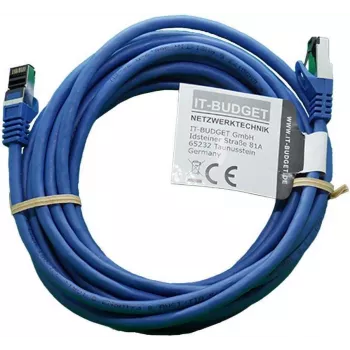 IT-BUDGET Full Copper Premium patch kábel - Flex AWG 26 - Cat.8.1 - 2000 MHz - bez halogénov - PoE+ - 40 Gbit - modrý - 5 m