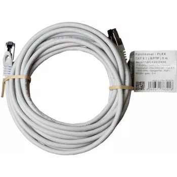 IT-BUDGET Full Copper Premium patch kábel - Flex AWG 26 - Cat.8.1 - 2000 MHz - bez halogénov - PoE+ - 40 Gbit - sivý - 5 m