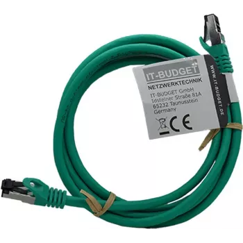 IT-BUDGET Full Copper Premium patch kábel - Flex AWG 26 - Cat.8.1 - 2000 MHz - bez halogénov - PoE+ - 40 Gbit - zelený - 3 m