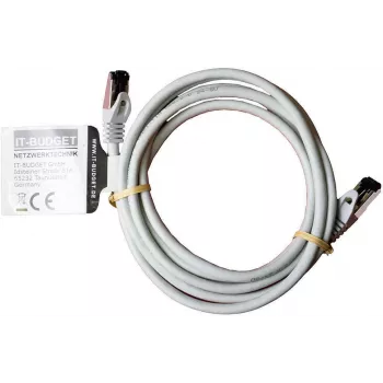 IT-BUDGET Full Copper Premium patch kábel - Flex AWG 26 - Cat.8.1 - 2000 MHz - bez halogénov - PoE+ - 40 Gbit - sivý - 2 m
