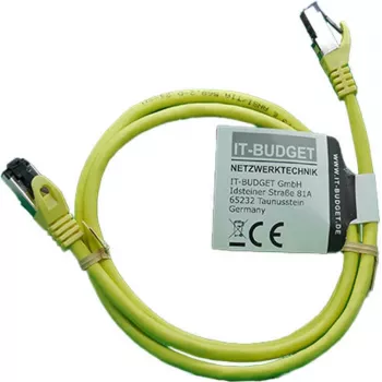IT-BUDGET Full Copper Premium patch kábel - Flex AWG 26 - Cat.8.1 - 2000 MHz - bez halogénov - PoE+ - 40 Gbit - žltý - 1,5 m