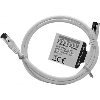 IT-BUDGET Full Copper Premium patch kábel - Flex AWG 26 - Cat.8.1 - 2000 MHz - bez halogénov - PoE+ - 40 GBit - biely - 1 m (90ITBFLEX81PK1W)