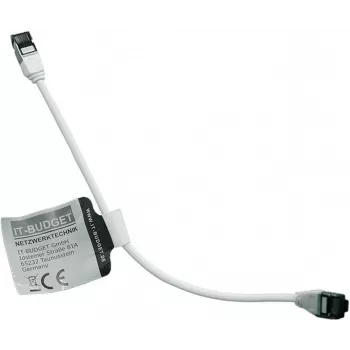 IT-BUDGET Full Copper Premium Patchkabel - Slim AWG 28 - Cat.8.1 - 2000 MHz - bez halogénov - PoE+ - 40 Gbit - biela - 0,25 m