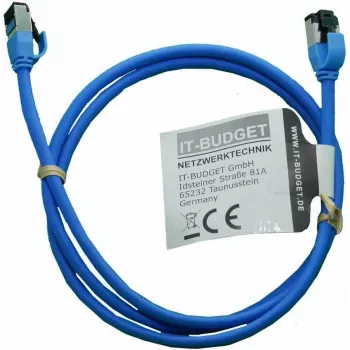 IT-BUDGET Full Copper Premium Patchkabel - Slim AWG 28 - Cat.8.1 - 2000 MHz - bez halogénov - PoE+ - 40 GBit - modrá - 1,5 m (90ITBSLIM81PK15B)