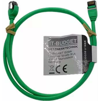 IT-BUDGET Full Copper Premium Patchkabel - Slim AWG 28 - Cat.8.1 - 2000 MHz - bez halogénov - PoE+ - 40 Gbit - zelená - 1,5 m (90ITBSLIM81PK15GR)
