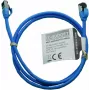 IT-BUDGET Full Copper Premium Patchkabel - Slim AWG 28 - Cat.8.1 - 2000 MHz - bez halogénov - PoE+ - 40 Gbit - modrá - 1 m