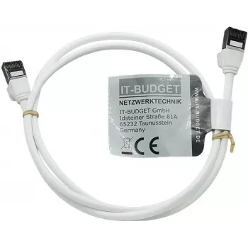 IT-BUDGET Full Copper Premium Patchkabel - Slim AWG 28 - Cat.8.1 - 2000 MHz - bez halogénov - PoE+ - 40 Gbit - biela - 1 m (90ITBSLIM81PK1W)