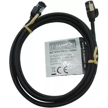 IT-BUDGET Full Copper Premium Patchkabel - Slim AWG 28 - Cat.8.1 - 2000 MHz - bez halogénov - PoE+ - 40 Gbit - čierna - 2 m