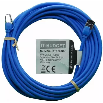 IT-BUDGET Full Copper Premium Patchkabel - Slim AWG 28 - Cat.8.1 - 2000 MHz - bez halogénov - PoE+ - 40 Gbit - modrá - 5 m (90ITBSLIM81PK5B)