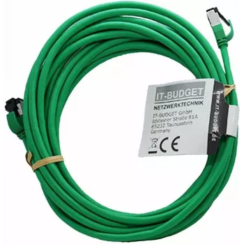 IT-BUDGET Full Copper Premium Patchkabel - Slim AWG 28 - Cat.8.1 - 2000 MHz - bez halogénov - PoE+ - 40 Gbit - zelená - 5 m (90ITBSLIM81PK5GR)