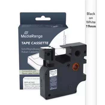 MediaRange kompatibilná kazeta s etiketovým pásikom Dymo D1 19mm x 7m čierna na bielej (MRDY45803)