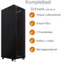 IT-BUDGET 19-palcový sieťový rack SRK - kompletná sada - 42U - 600x800 mm - sklenené/ocelené dvere - 4 aktívne ventilátory - PDU - police - Flatpack - čierny (90ITB19SRK4268GS)