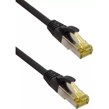 IT-BUDGET Full Copper Premium patch kábel - Super Flex TPE - Cat.6A - s Cat.7 káblom - 600 MHz - bezhalogénový - PoE+ - 10 GBit - čierny - 1,5 m
