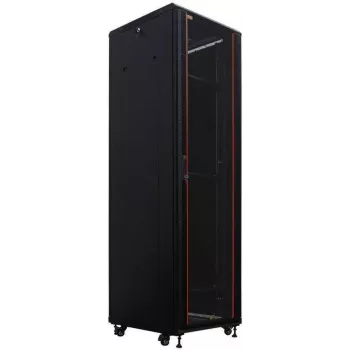 IT-BUDGET 19-palcový sieťový rozvádzač SRK - 42U - 600x800 mm - sklenené/ocelené dvere - Flatpack - čierny (90ITB19SRK4268GSN)