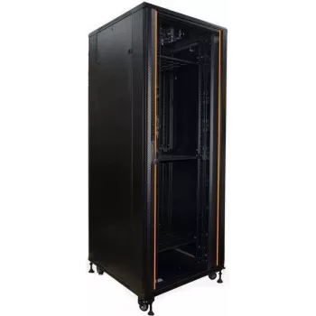 IT-BUDGET 19-palcový sieťový rozvádzač SRK - 42U - šírka 800mm hĺbka 800mm - sklenené/ocelené dvere - káblové kanály - Flatpack - čierny (90ITB19SRK4288GSN)