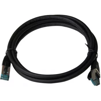 IT-BUDGET Full Copper Premium patch kábel Cat.6A S/FTP LSZH PoE+ AWG 26/7 čierny 0,15 m