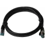 IT-BUDGET Full Copper Premium patch kábel Cat.6A S/FTP LSZH PoE+ AWG 26/7 čierny 0,15 m