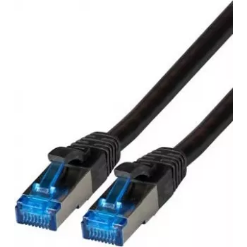 IT-BUDGET Full Copper Premium patch kábel - Super Flex TPE - Cat.6A - 500MHz - LSZH - PoE+ - AWG 27 - čierny - 0,15 m