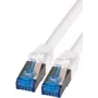 IT-BUDGET Full Copper Premium patch kábel - Super Flex TPE - Cat.6A - 500MHz - LSZH - PoE+ - AWG 27 - biely - 0,15 m