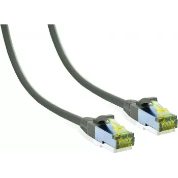 IT-BUDGET Full Copper Premium patch kábel Cat.6A s Cat.7 surovým káblom 600 MHz LSZH PoE+ 10Gbit sivý 0,25 m