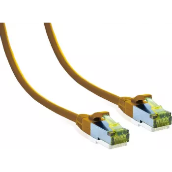 IT-BUDGET Full Copper Premium patch kábel Cat.6A s Cat.7 surovým káblom 600 MHz bezhalogénový PoE+ 10Gbit žltý 10 m