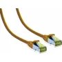 IT-BUDGET Full Copper Premium patch kábel - Cat.6A s Cat.7 surovým káblom - 600 MHz - bezhalogénový - PoE+ - 10GBit - žltý - 2 m