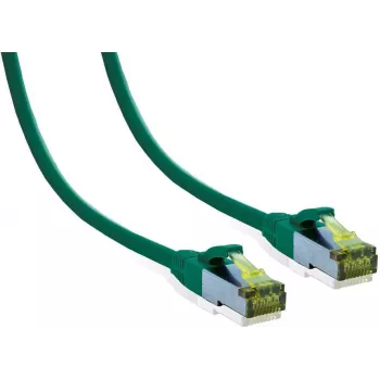 IT-BUDGET Premium patch kábel Cat.6A s Cat.7 surovým káblom - 600 MHz - LSZH - PoE+ - 10 Gigabit - zelený - 2 m