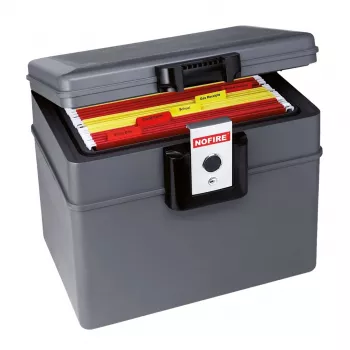 No Fire First Alert 2037FE prenosný trezor - kľúčový zámok - čierna/sivá - 410x324x127 mm