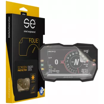 smart.engineered SE-DCP-2-0102-0031-1-M ochranná fólia displeja pre Ducati Panigale V4 2018+ / Streetfighter V4 2020+ / Multistrada V4 2021+ - transparentná