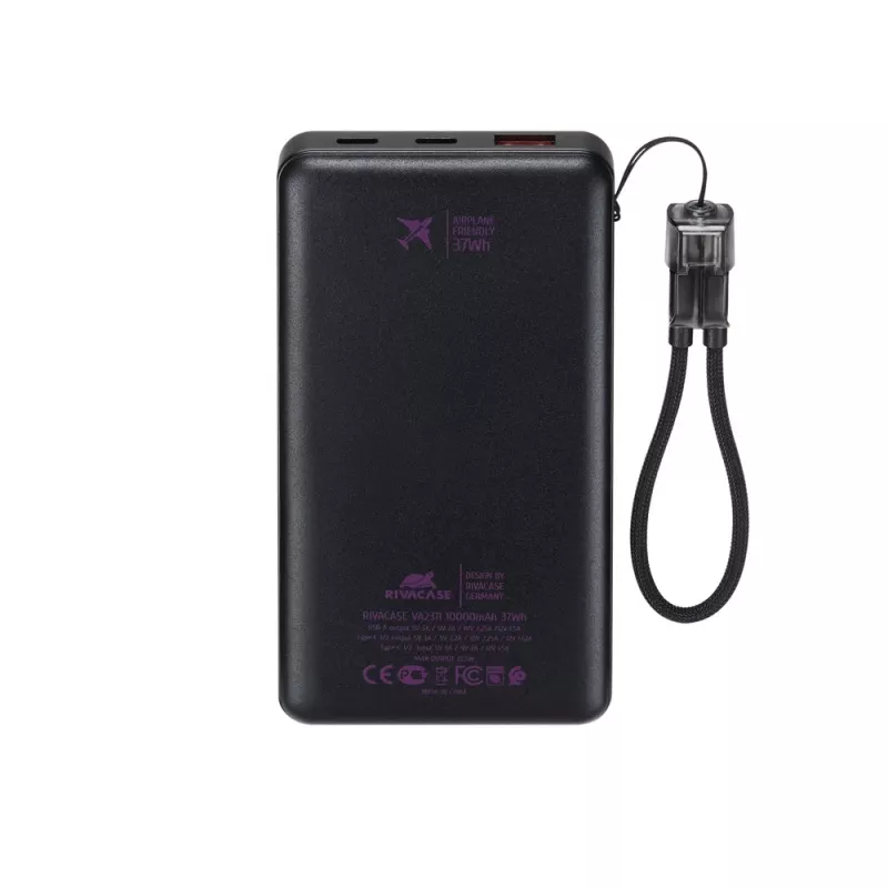 RIVACASE VA2311 power banka 10000 mAh 22,5W čierna