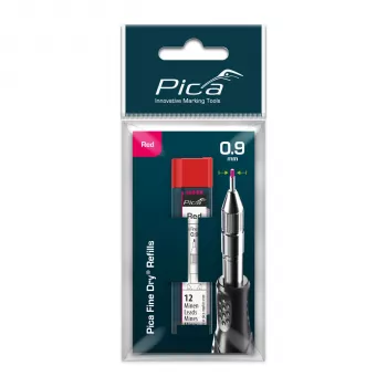 PICA-MARKER Pica Fine-Dry Náhradné náplne červená - 10 tuh, 2,8 mm, 125 mm, blister