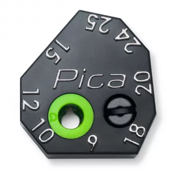 PICA-MARKER Pica Scriber Block - Čierna ABS plastová pomôcka na značenie s strúhadlom na ceruzku, kružidlom, vedením pre paralelné a hĺbkové značenie pre Pica-Dry Longlife Automatikstift