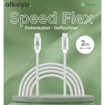 ALKAYA Speed Flex USB-C na USB-C kábel 2 m biela (CL-60031)