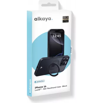 ALKAYA Lucid 360 FlexStand puzdro s MagSafe pre iPhone 16 čierna (CS-20226)