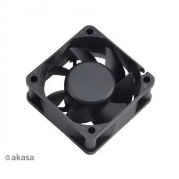 Akasa 60x25mm čierny ventilátor do skrine 3-Pin Sleeve Bearing stredná rýchlosť