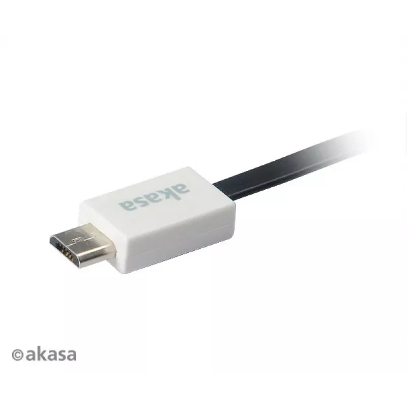 Akasa PROSLIM USB 2.0 kábel Pink Superslim Sync and Charge A - Micro B - 1m