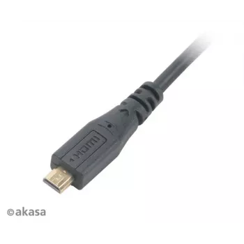 Akasa 1,5m High Speed HDMI with Ethernet kábel - HDMI Type-A na Micro HDMI - 4K - čierna