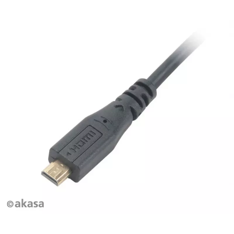 Akasa 1,5m High Speed HDMI with Ethernet kábel - HDMI Type-A na Micro HDMI - 4K - čierna