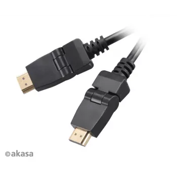 Akasa HDMI 2m kábel - High Speed s Ethernet, 4K @ 30Hz, pozlátený, čierny