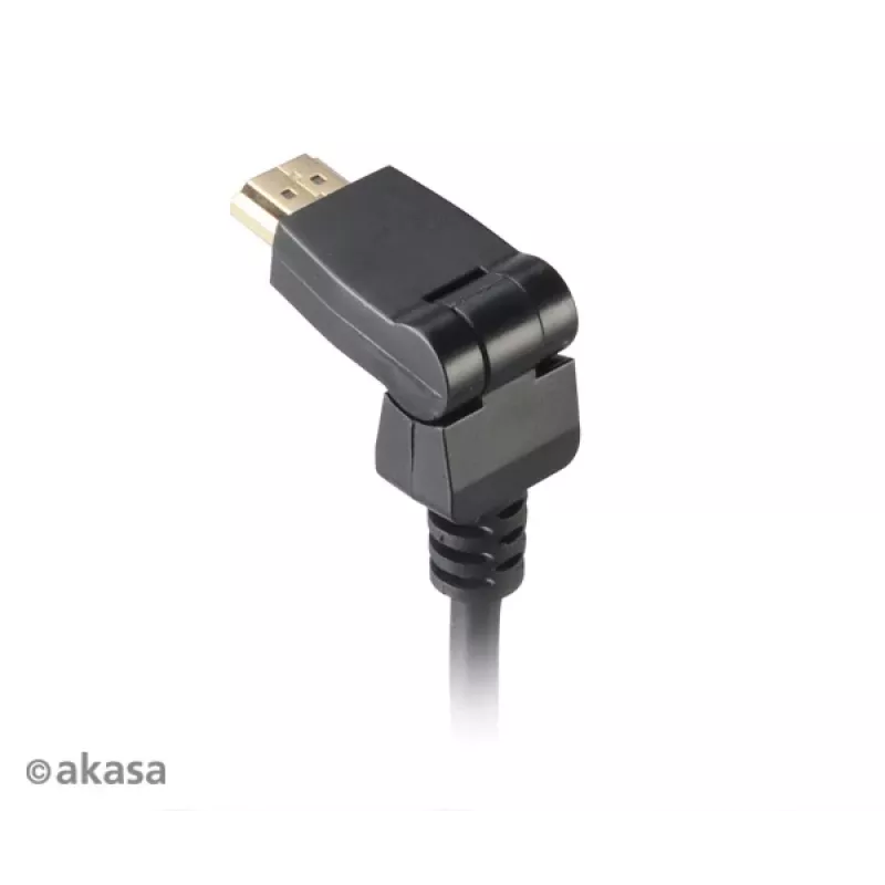 Akasa HDMI 2m kábel - High Speed s Ethernet, 4K @ 30Hz, pozlátený, čierny