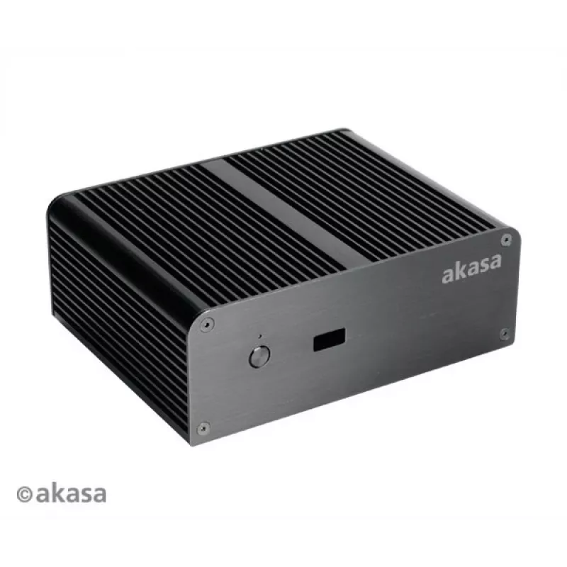 Akasa Newton T bezventilátorová Mini-PC skriňa pre Intel NUC (UCFF/Thin Mini-ITX) - bez napájacieho zdroja - čierna