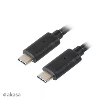 Akasa AK-CBUB26-10BK USB-C na USB-C kábel 1m - USB 3.2 Gen 2 - 10 Gbit/s - 100W PD - čierny