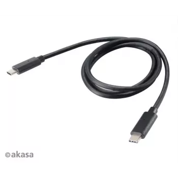 Akasa AK-CBUB26-10BK USB-C na USB-C kábel 1m - USB 3.2 Gen 2 - 10 Gbit/s - 100W PD - čierny