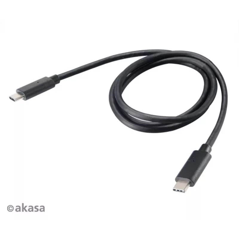 Akasa AK-CBUB26-10BK USB-C na USB-C kábel 1m - USB 3.2 Gen 2 - 10 Gbit/s - 100W PD - čierny