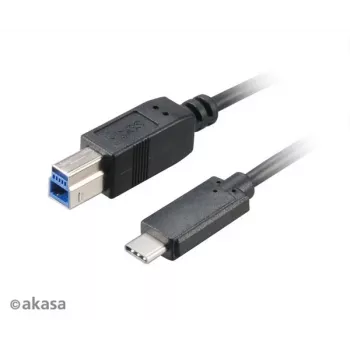 Akasa USB 3.1 Gen2 kábel C - B USB-C konektor samec na USB-B konektor samec - 1m čierny