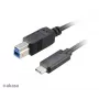 Akasa USB 3.1 Gen2 kábel C - B USB-C konektor samec na USB-B konektor samec - 1m čierny