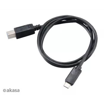 Akasa USB 3.1 Gen2 kábel C - B USB-C konektor samec na USB-B konektor samec - 1m čierny